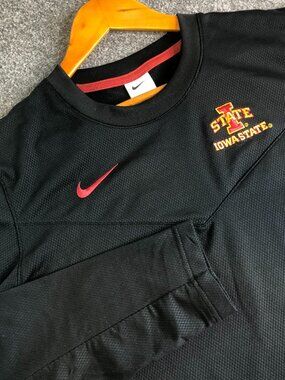 Nike Iowa State Cyclones Shirt Mens Medium Black Football DriFit Long Sleeve